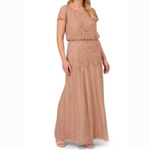 Adrianna Papell Beaded Blouson Gown